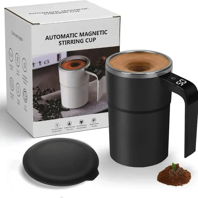 A Digital Display Intelligent Temperature Measurement Magnetic Automatic Mixing Cup Electric Coffee Cup Milkshake Cup Fitness Protein Shaker Cup