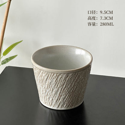 Japanese minimalist ceramic coffee cup hand cup pig mouth cup retro exquisite premium latte cup master cup Aobai cup