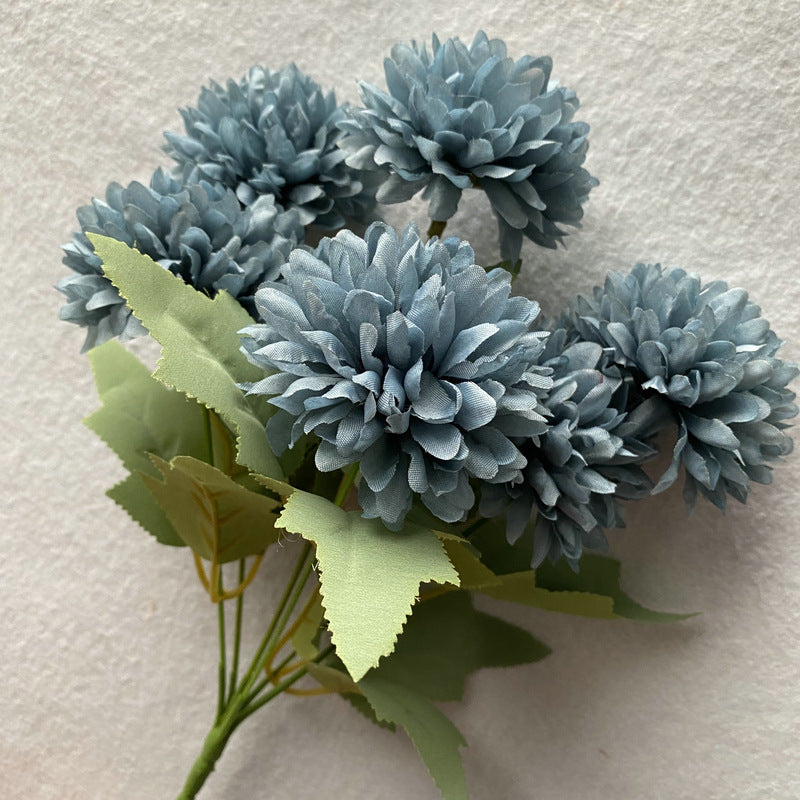 A Regula bouquet 6 heads hydrangea indoor living room dining table dried flower arrangement ornament, simulated bouquet handmade decorative flowers