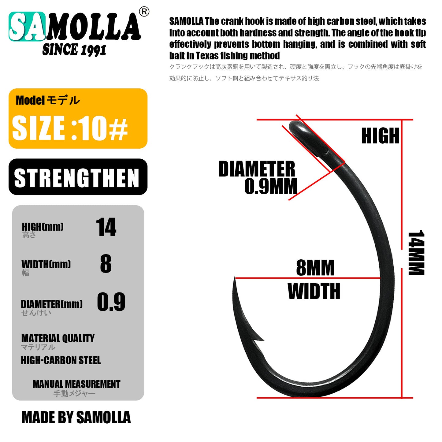 A Enhanced Reverse Fishing Hook – Thick, Reinforced, Teflon Finish for Lures