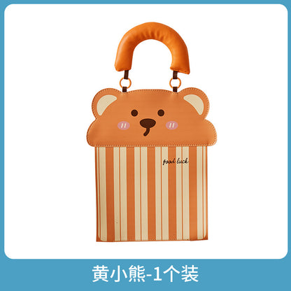 A cartoon wall-mounted tissue bag