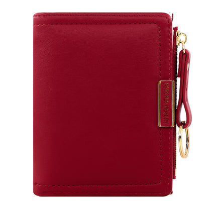 A new women's wallet short solid color card bag women's high-end cross-border zipper change bag source manufacturer