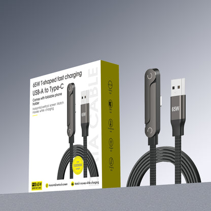 A zinc alloy braided bracket elbow fast charging data cable