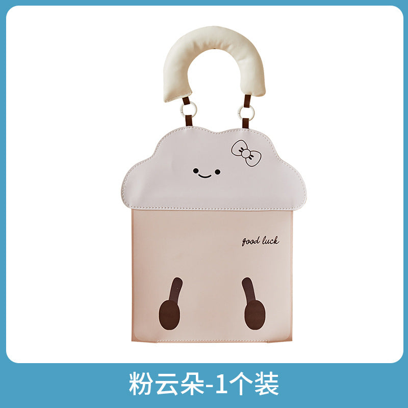 A cartoon wall-mounted tissue bag