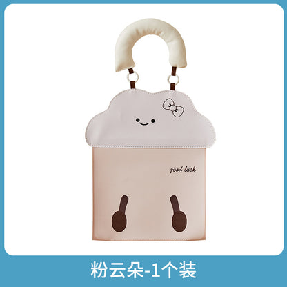 A cartoon wall-mounted tissue bag
