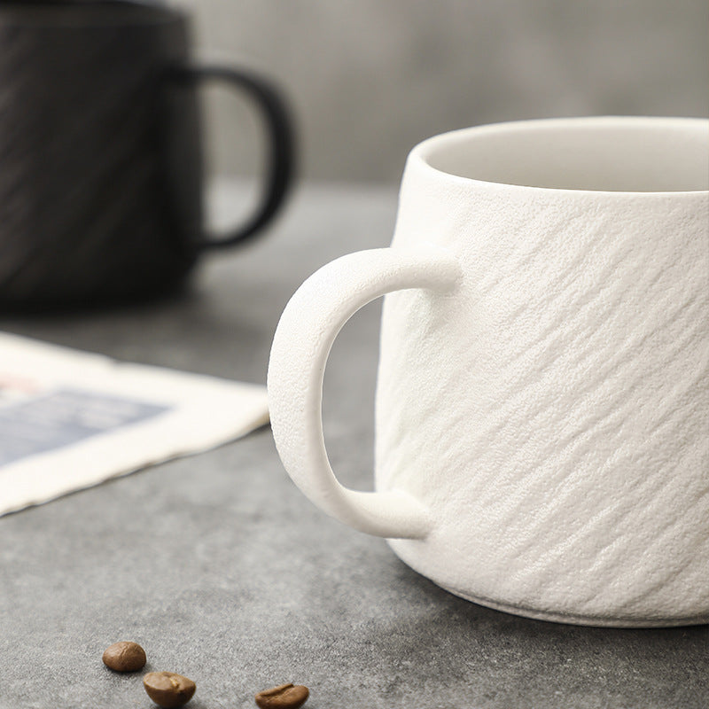 A Stone pattern microwave cup Simple ceramic mug Large capacity drinking cup Teacup Office home coffee cup
