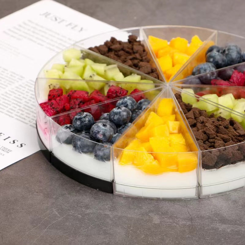 A triangular mold mousse cup disposable hard plastic curved 8 inch cake lasagna gift box lasagna special