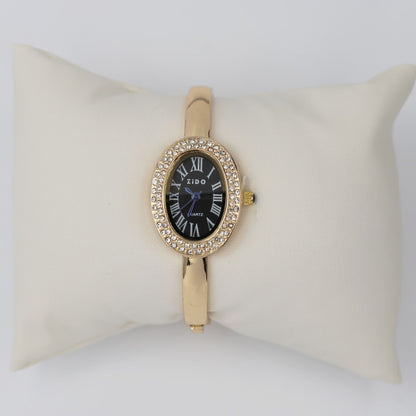 A new watch women's rose gold diamond ring, light luxury, high-end niche design, oval bracelet watch explosion