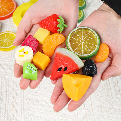 A Fake fruit slice Lemon slice Watermelon slice Fake cherry decoration photo Fruit props High imitation fruit slice model
