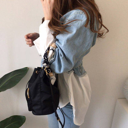 A shirt spliced denim top