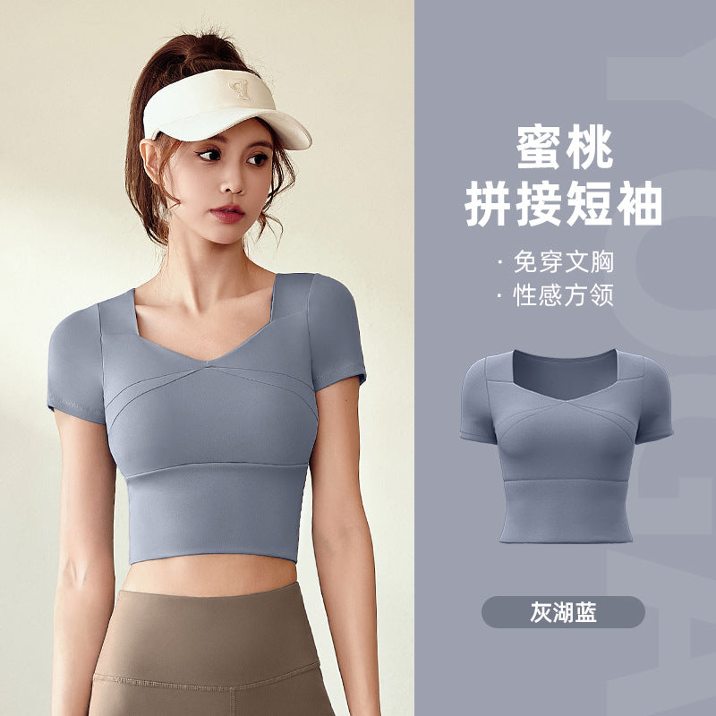 A Yoga suit Naked high elastic yoga suit Slim fit sports thin outdoor fitness suit women