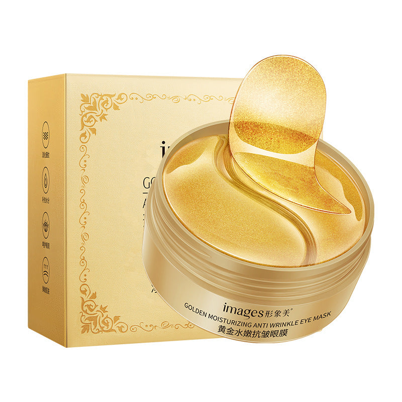 A 24K gold eye mask fades fine lines, improves dark circles, eye patch tightens skin, hydrates seaweed eye mask