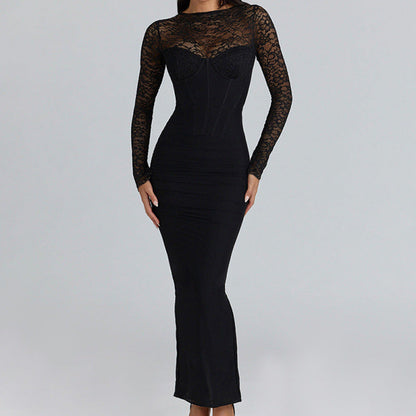 A long-sleeved dress
