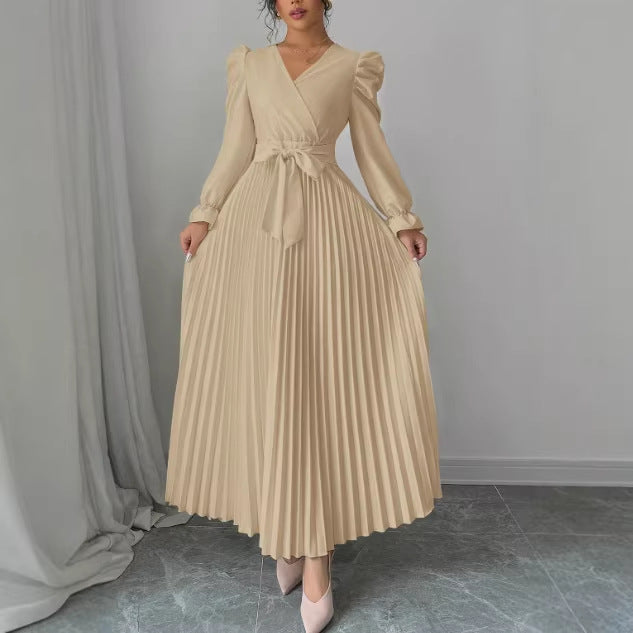 A long-sleeved dress