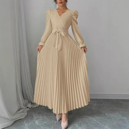 A long-sleeved dress