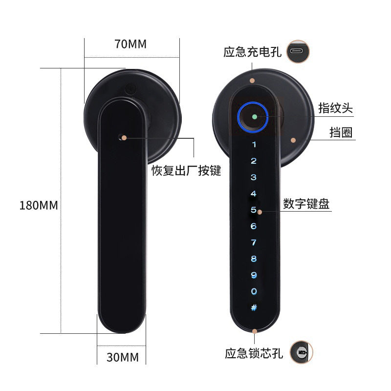 A Indoor wooden door TUYA Bluetooth password smart lock Electronic lock Handle password lock One grip to open the handle lock