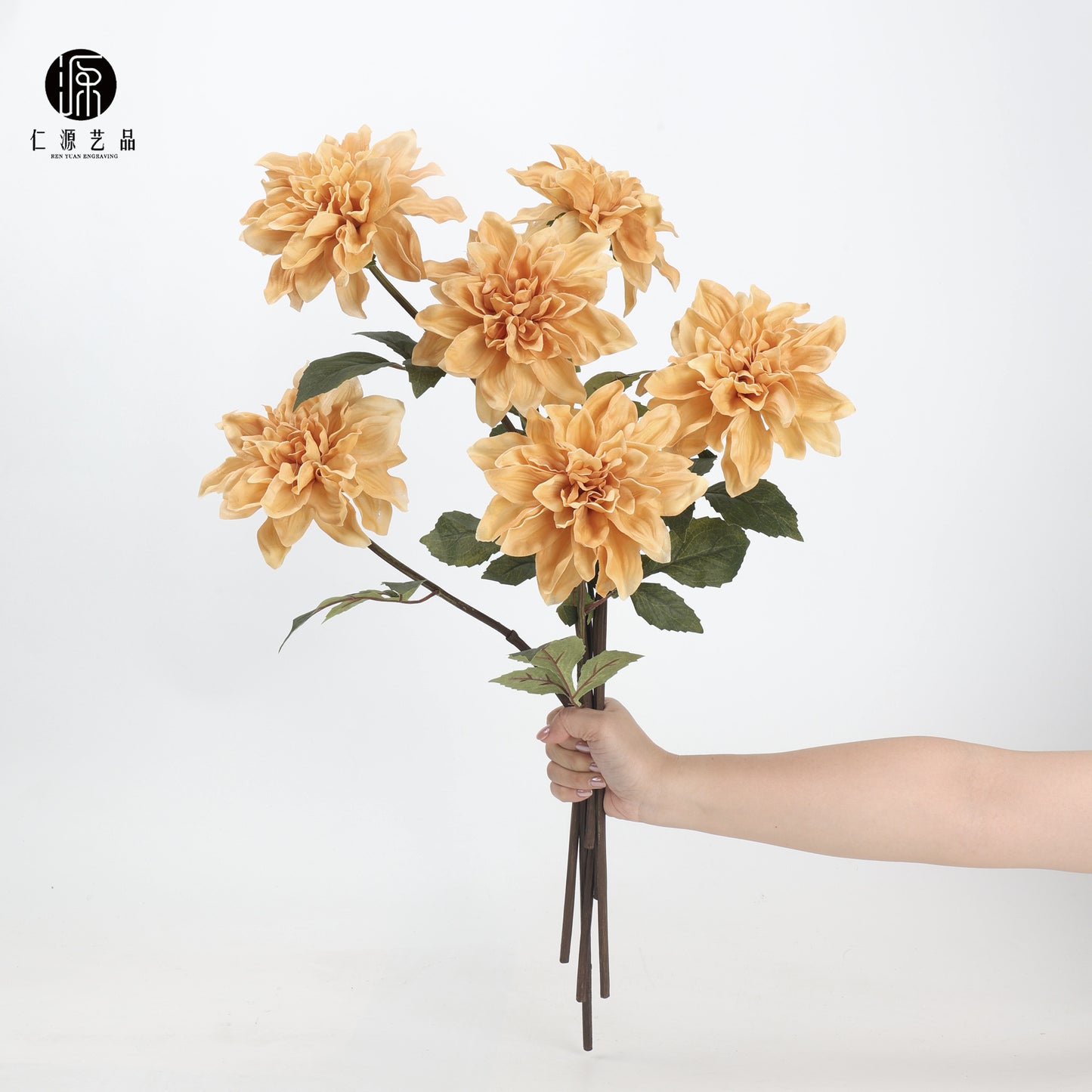 A dream color, moisturizing Dahlia PU simulated flower, wedding home decoration fake flower hotel photography flower arrangement
