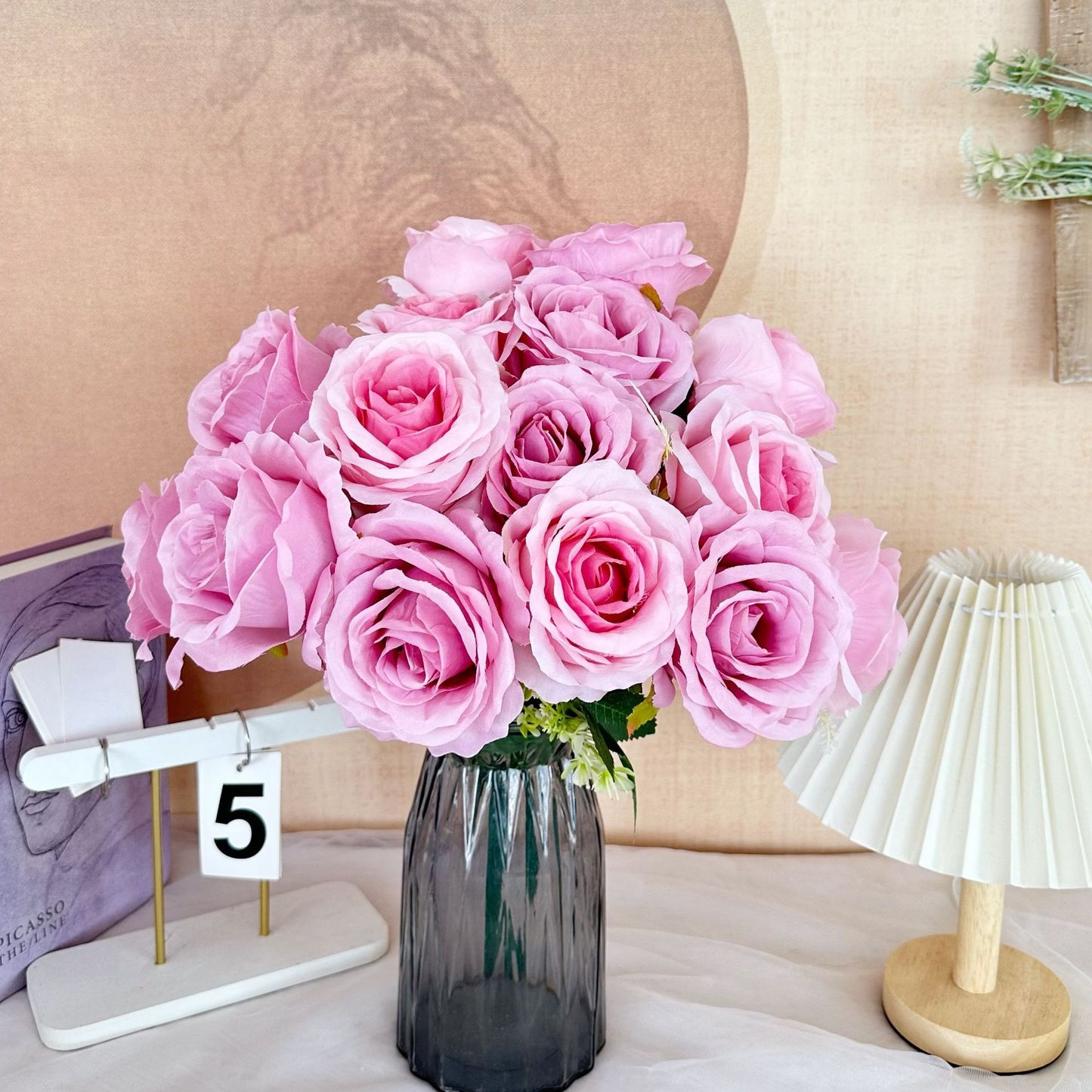 A 9 head Anna rose wedding home decoration rose auditorium hotel scene set DIY design fake flower