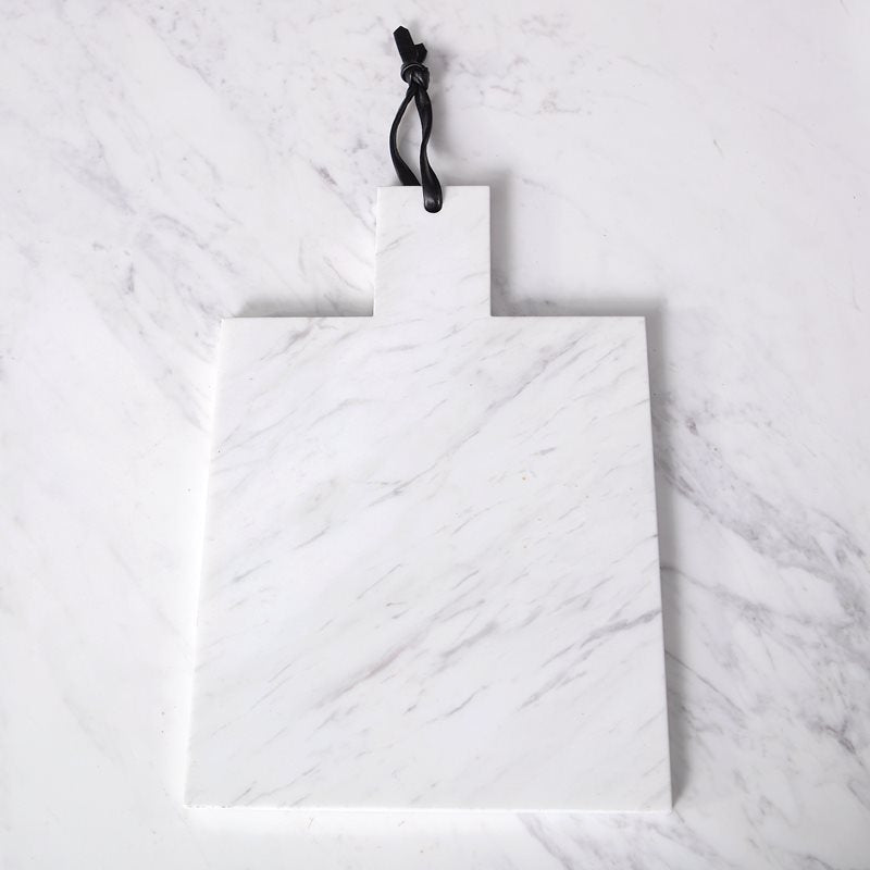 A Marble cutting board Chopping board Fruit plate Household cutting board Household panel Bread board Anti-mildew Dessert Pastry White