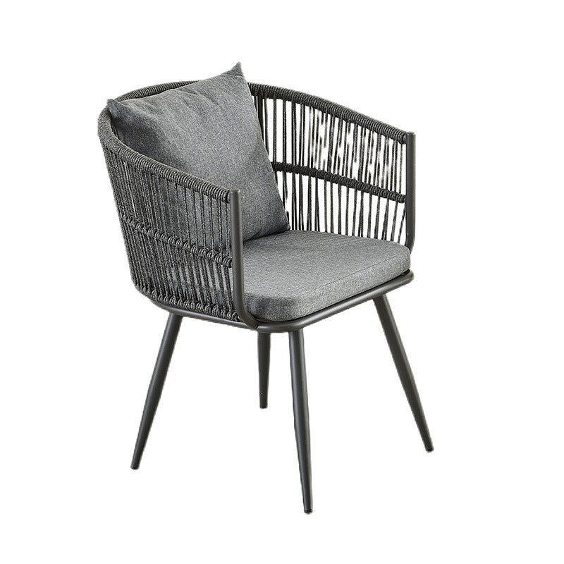 A outdoor rattan chair