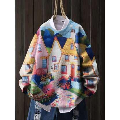 A printed sweater