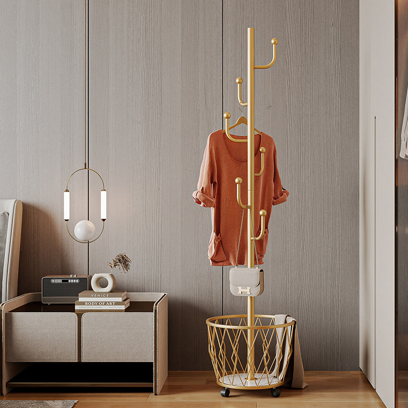A hanger floor bedroom modern light luxury coat rack Internet celebrity hanger Nordic rack with wheel mobile shelf