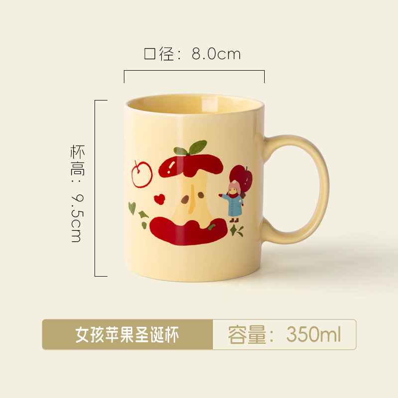A Christmas mug creative cute cartoon ceramic cup girls coffee cup teacup holiday gift cup