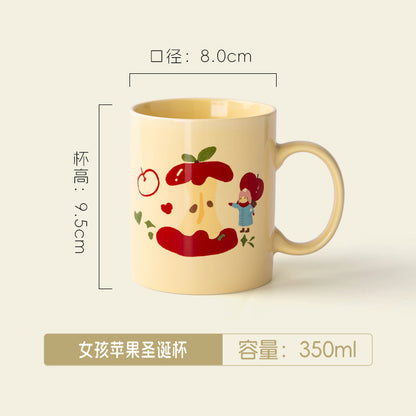 A Christmas mug creative cute cartoon ceramic cup girls coffee cup teacup holiday gift cup