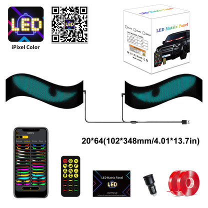 LED car soft screen usb car flexible advertising screen APP bluetooth window glass devil's eye display