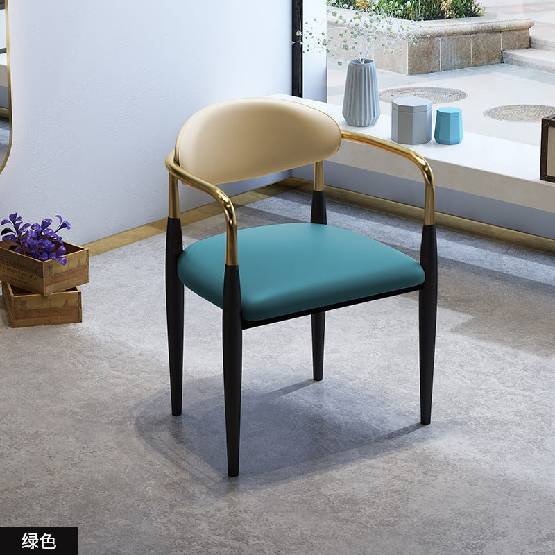 A dining chair stool with armrest back chair