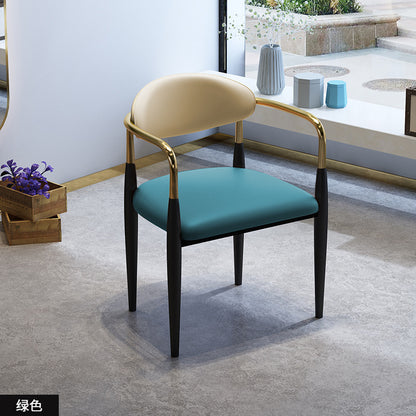 A dining chair stool with armrest back chair