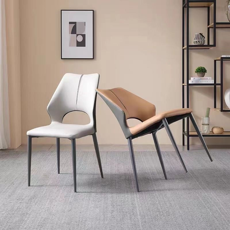 A leather metal chair