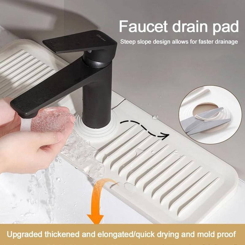 A faucet drain pad splash-proof silicone