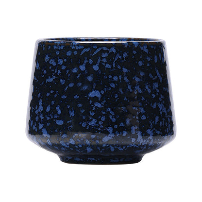 A coarse pottery coffee cup creative latte latte flower cup ceramic Japanese retro kung fu tea set teacup master cup water cup