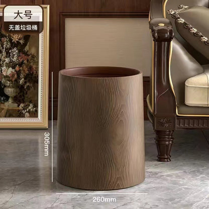 A 中式复古仿木纹垃圾桶