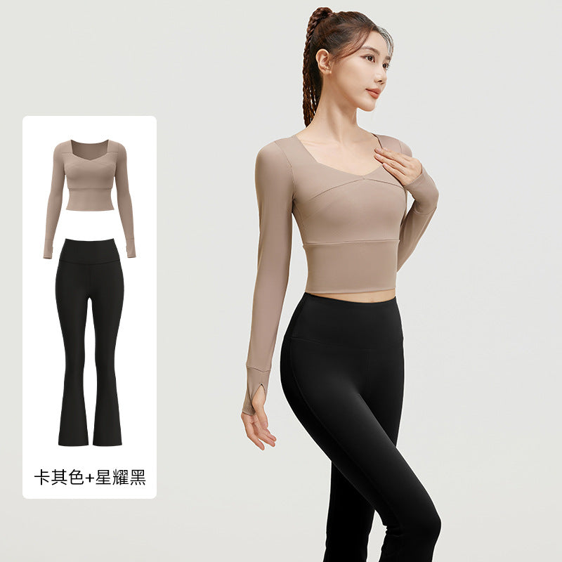 A High elastic, slim and thin yoga suit, nude suit, high waist running sports fitness suit