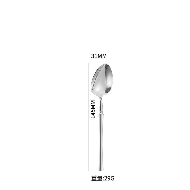 A stainless steel tableware