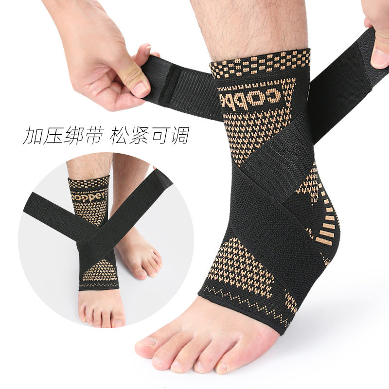 A strap pressurized ankle brace nylon knitted elastic ankle brace basketball running mountaineering pressurized fixed ankle brace