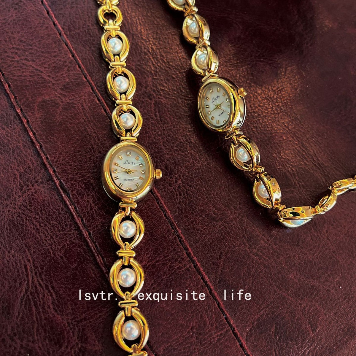 A medieval light luxury imitation pearl watch temperament bracelet women's watch