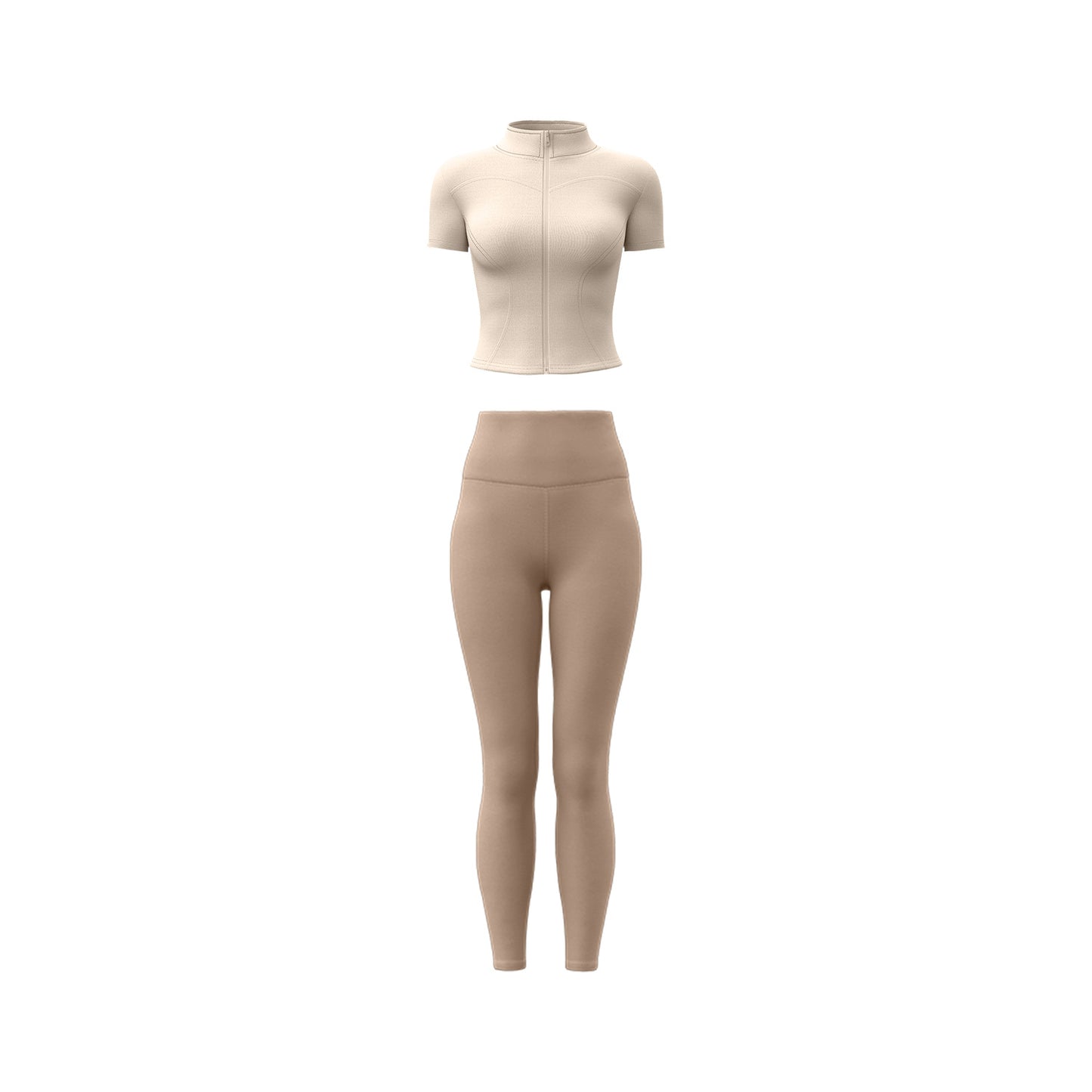 A High elastic yoga suit Naked stand-up collar jacket Fitness suit Sports suit Women