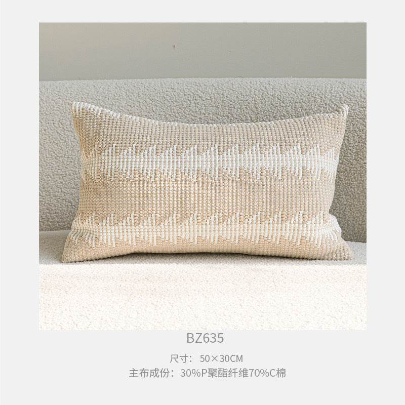 A jacquard throw pillow