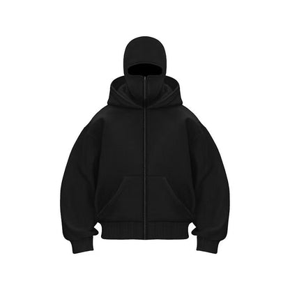 A double hat sweater jacket