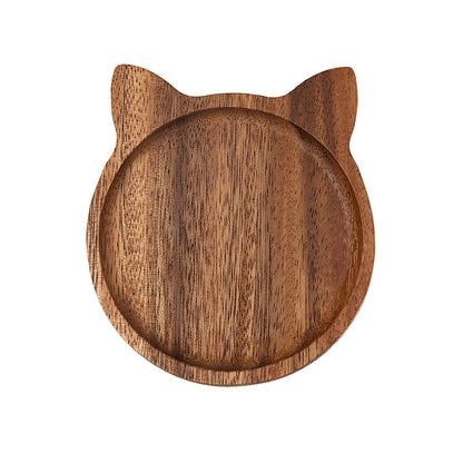 A Acacia wood taste plate three grids fish tail taste plate