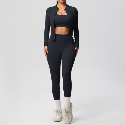 A Tight Yoga Vest Jacket Shockproof Beauty Back Sports Bra Pilates Running Outdoor Yoga Clothing