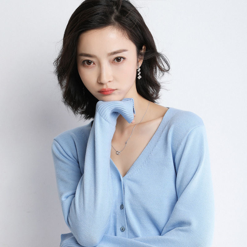 A knitted cardigan jacket