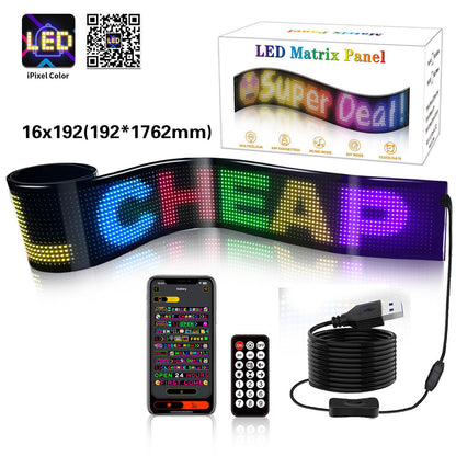 LED car soft screen usb car flexible advertising screen APP bluetooth window glass devil's eye display