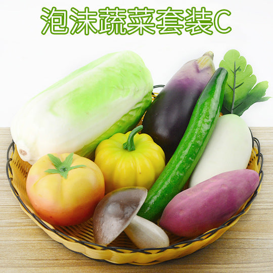 A simulated vegetable early education props studio shooting props window ornaments fake cabbage radish fake vegetables