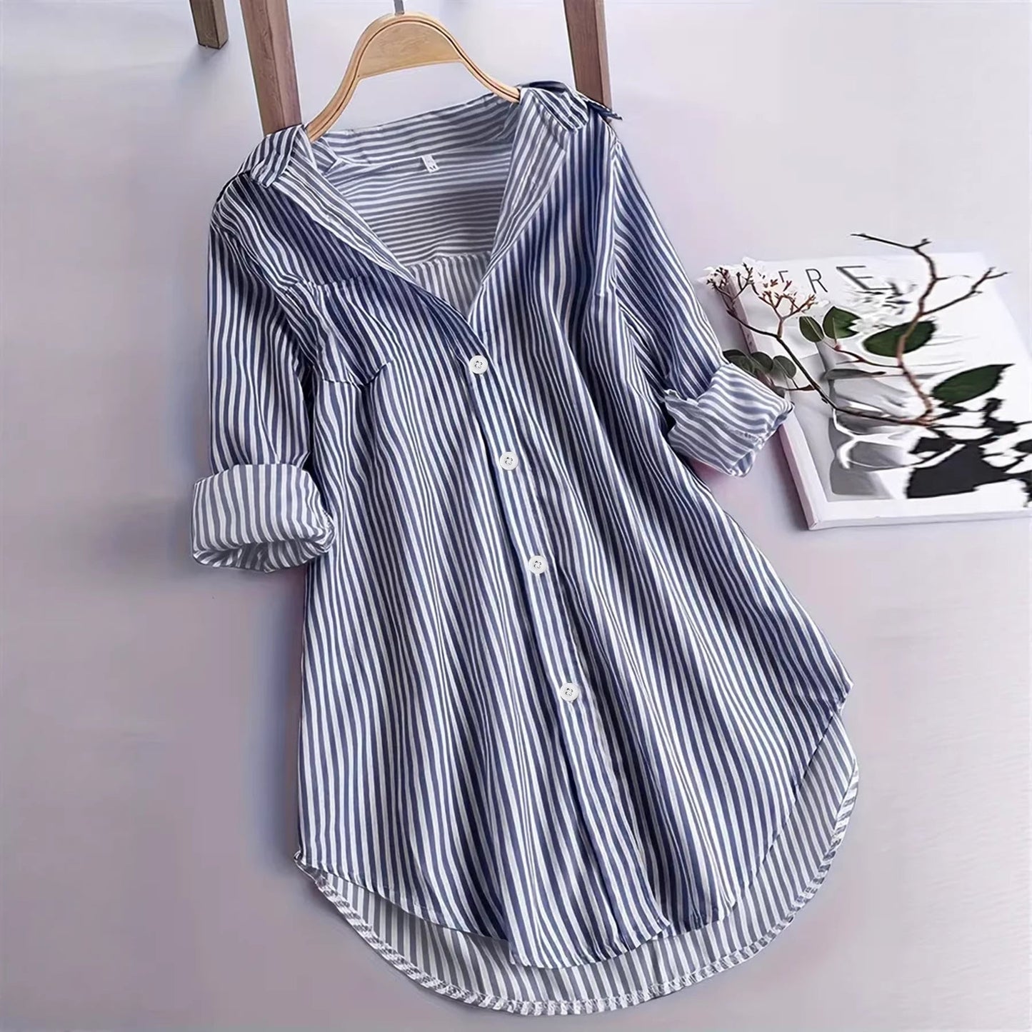 A striped long-sleeved shirt