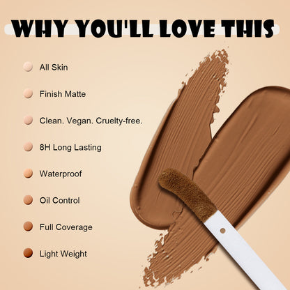 A matte concealer —— Customizable logo MOQ 100 pieces