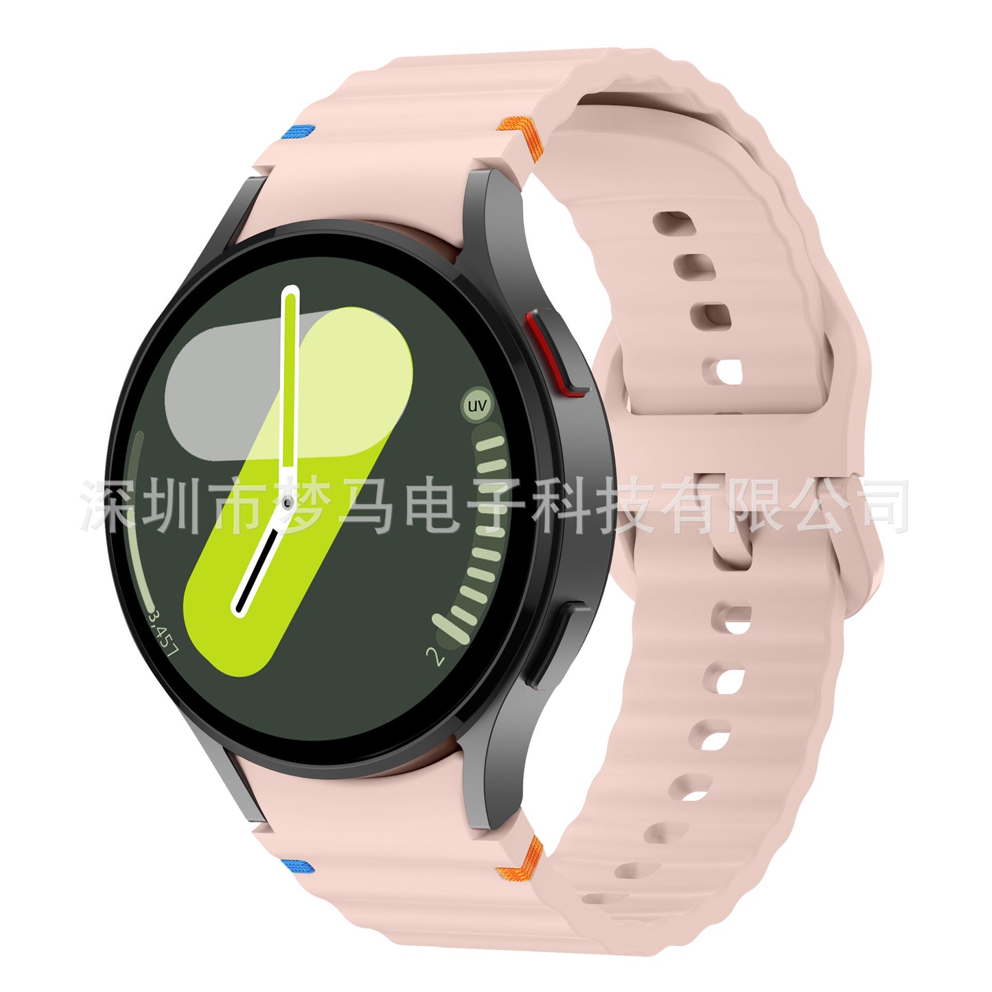 A Suitable for Samsung watch7/FE original wave stitching color buckle silicone strap universal watch654 strap